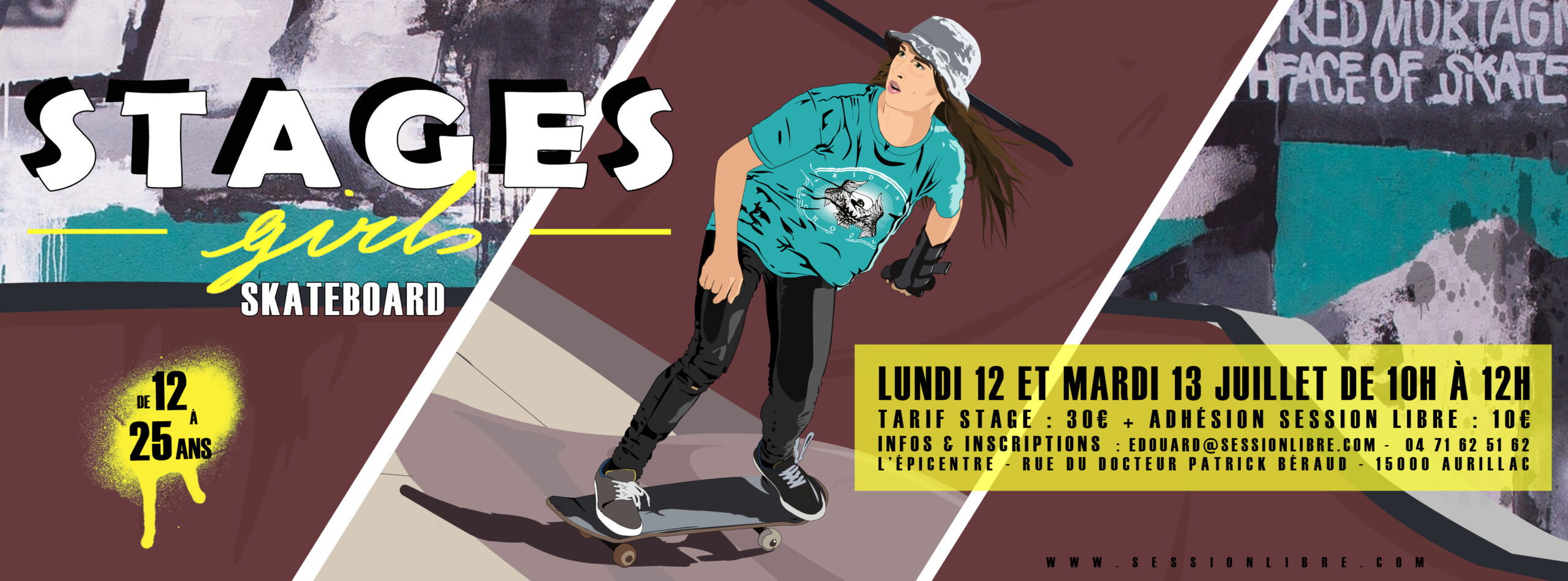 STAGES SKATE « GIRLS » – Lundi 12 & mardi 13 juillet