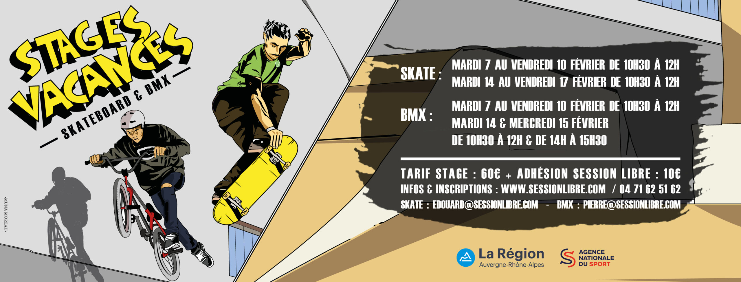 STAGES VACANCES HIVER 2023 (SKATE / BMX)